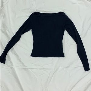 Brandy Melville Dark Navy Scoop Neck Long Sleeve
